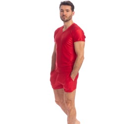 Short Sleeves of the brand L HOMME INVISIBLE - Barbados Cherry - V-neck t-shirt - Ref : MY61 CHE 024