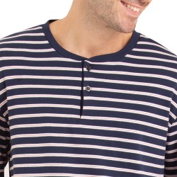 Pigiama del marchio EMINENCE - Pigiama con scollo a T Cotton Interlock Eminence - blu navy - Ref : LP09 2880