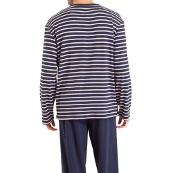 Pyjama de la marque EMINENCE - Pyjama col T Coton Interlock Eminence - bleu marine - Ref : LP09 2880