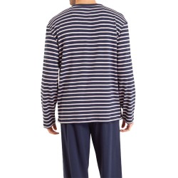 Pyjamas der Marke EMINENCE - Pyjama mit T-Ausschnitt Cotton Interlock Eminence - marineblau - Ref : LP09 2880