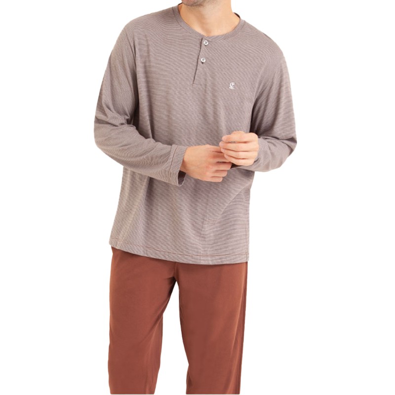 Pyjama de la marque EMINENCE - Pyjama col T Coton Bio Eminence - Ref : LP16 7844