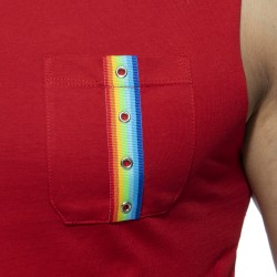 Tirantes de la marca ADDICTED - Tank top RAINBOW TAPE - rojo - Ref : AD992 C06