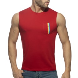 Canotta del marchio ADDICTED - Tank top RAINBOW TAPE - rosso - Ref : AD992 C06