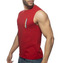 Tank top of the brand ADDICTED - Tank top RAINBOW TAPE - red - Ref : AD992 C06
