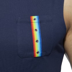 Tirantes de la marca ADDICTED - Tank top RAINBOW TAPE - azul - Ref : AD992 C09