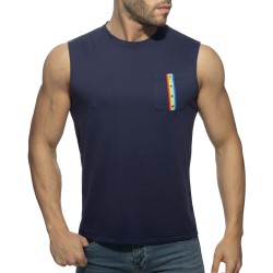 Débardeur de la marque ADDICTED - Débardeur RAINBOW TAPE - marine - Ref : AD992 C09