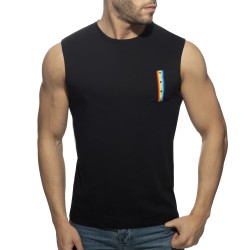 Tank top of the brand ADDICTED - Tank top RAINBOW TAPE - black - Ref : AD992 C10