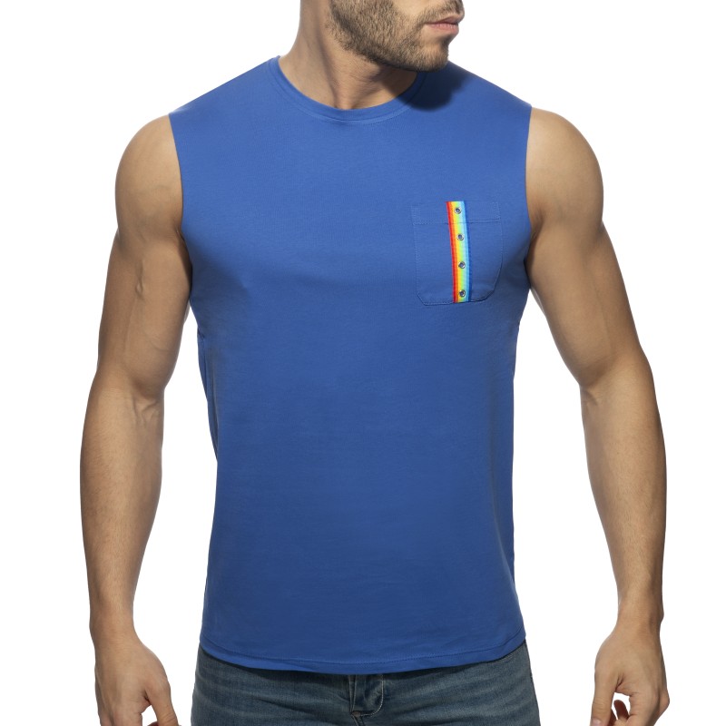 Tirantes de la marca ADDICTED - Tank top RAINBOW TAPE - azul - Ref : AD992 C16