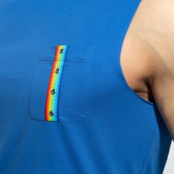 Tirantes de la marca ADDICTED - Tank top RAINBOW TAPE - azul - Ref : AD992 C16