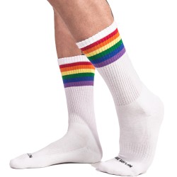 Chaussettes & socquettes de la marque BARCODE BERLIN - Chaussettes Barcode Pride Gym - blanc - Ref : 91742 200