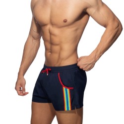 Shorts de baño de la marca ADDICTED - Rainbow Tape - pantalones cortos de baño azul marino - Ref : ADS321 C09