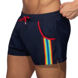 Shorts de baño de la marca ADDICTED - Rainbow Tape - pantalones cortos de baño azul marino - Ref : ADS321 C09