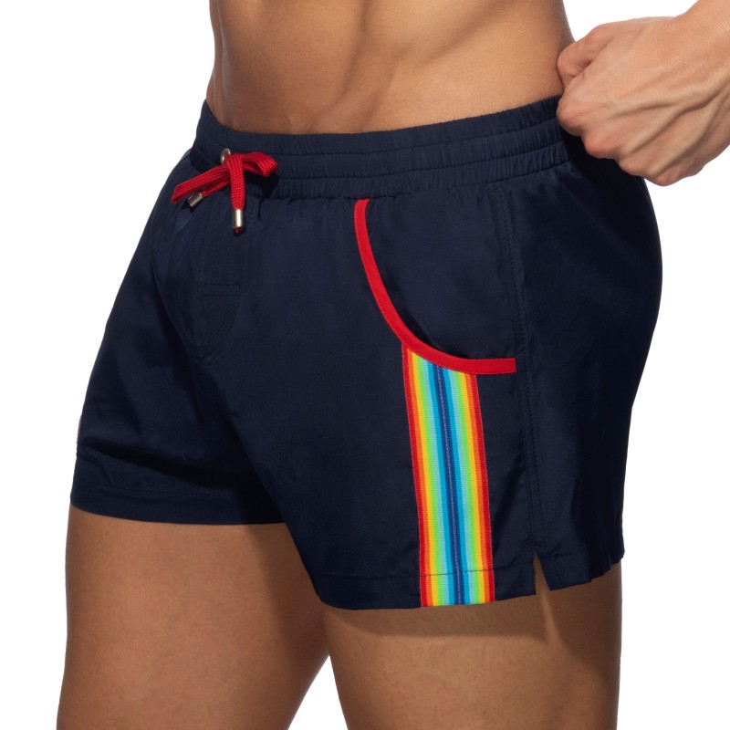 Short de bain de la marque ADDICTED - Short de bain Rainbow Tape - navy - Ref : ADS321 C09