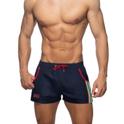 Shorts de baño de la marca ADDICTED - Rainbow Tape - pantalones cortos de baño azul marino - Ref : ADS321 C09