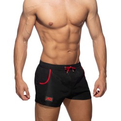 Bath Shorts of the brand ADDICTED - Rainbow Tape - black swim shorts - Ref : ADS321 C10
