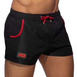 Bath Shorts of the brand ADDICTED - Rainbow Tape - black swim shorts - Ref : ADS321 C10