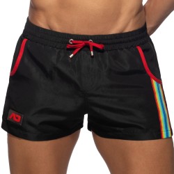 Bath Shorts of the brand ADDICTED - Rainbow Tape - black swim shorts - Ref : ADS321 C10