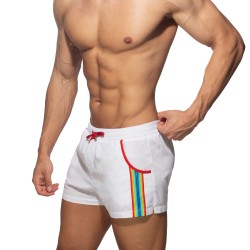 Badebekleidung der Marke ADDICTED - Rainbow Tape - weißBadeshorts - Ref : ADS321 C01