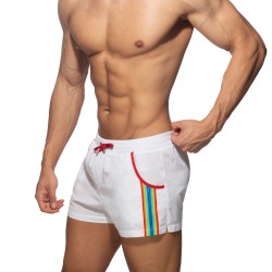 Swimwear of the brand ADDICTED - Rainbow Tape - white swim shorts - Ref : ADS321 C01
