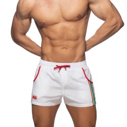 Bain de la marque ADDICTED - Short de bain Rainbow Tape - blanc - Ref : ADS321 C01