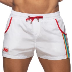 Swimwear of the brand ADDICTED - Rainbow Tape - white swim shorts - Ref : ADS321 C01