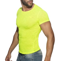 Maniche del marchio ADDICTED - T-shirt fiamma sottile - neon giallo - Ref : AD1109 C31
