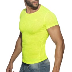 Manches courtes de la marque ADDICTED - Thin flame t-shirt - néon jaune - Ref : AD1109 C31