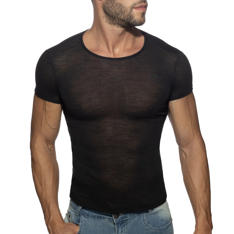 Maniche del marchio ADDICTED - T-shirt fiamma sottile - nero - Ref : AD1109 C10