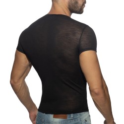 Maniche del marchio ADDICTED - T-shirt fiamma sottile - nero - Ref : AD1109 C10