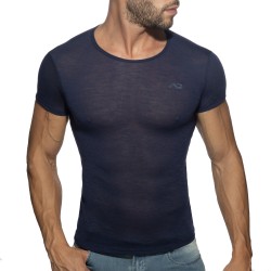 Maniche del marchio ADDICTED - T-shirt fiamma sottile - navy - Ref : AD1109 C09