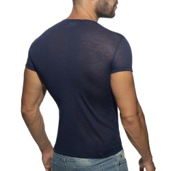 Maniche del marchio ADDICTED - T-shirt fiamma sottile - navy - Ref : AD1109 C09