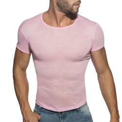 Mangas cortas de la marca ADDICTED - Camiseta de llama delgada - rosa - Ref : AD1109 C05