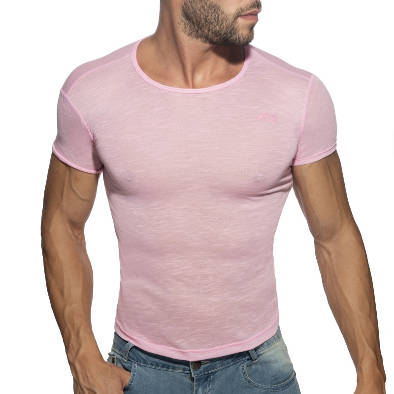 Manches courtes de la marque ADDICTED - Thin flame t-shirt - rose - Ref : AD1109 C05