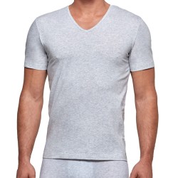 Kurze Ärmel der Marke IMPETUS - COTTON ORGANIC T-Shirt - grau - Ref : GO31024 073