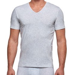 Mangas cortas de la marca IMPETUS - Camiseta algodón orgánico - gris - Ref : GO31024 073