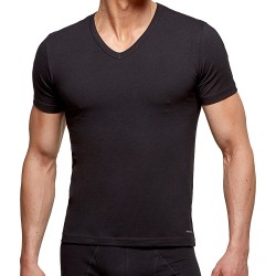Mangas cortas de la marca IMPETUS - Camiseta de innovación negra en V-neck, regulador de temperatura - Ref : 1351898 020