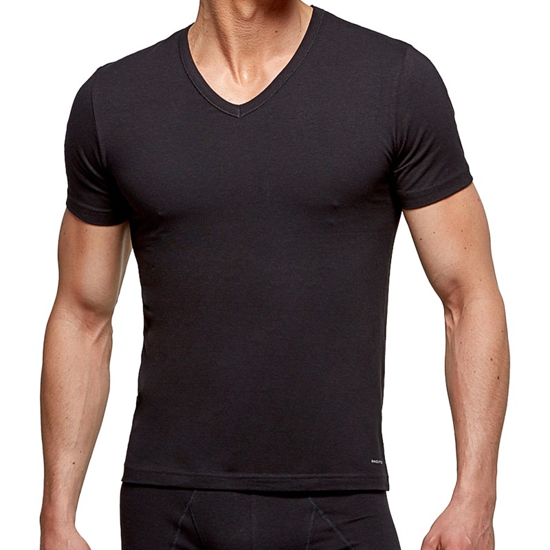 Kurze Ärmel der Marke IMPETUS - Schwarze Innovation V-Neck T-Shirt, Temperaturregler - Ref : 1351898 020