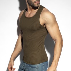 Tank top der Marke ES COLLECTION - Recyceltes Rib Sport - khakifarbenes Tanktop - Ref : TS313 C12