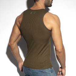 Tank top der Marke ES COLLECTION - Recyceltes Rib Sport - khakifarbenes Tanktop - Ref : TS313 C12