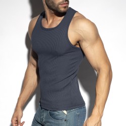 Tank top der Marke ES COLLECTION - Marineblaues Tanktop aus recyceltem Rib Sport - Navy - Ref : TS313 C09