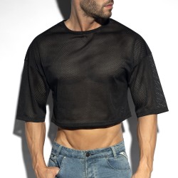 Manches courtes de la marque ES COLLECTION - Crop top oversize - noir - Ref : TS311 C10