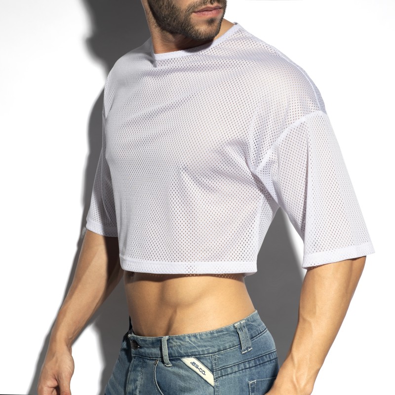 Short Sleeves of the brand ES COLLECTION - Oversized crop top - white - Ref : TS311 C01