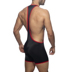 Boxer corti, bagno Shorty del marchio ADDICTED - Costume da wrestling con nastro arcobaleno - nero - Ref : ADS322 C10