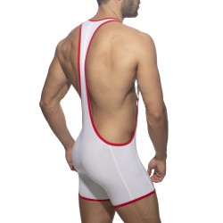 Boxer, shorty de bain de la marque ADDICTED - Rainbow tape wrestling suit - blanc - Ref : ADS322 C01