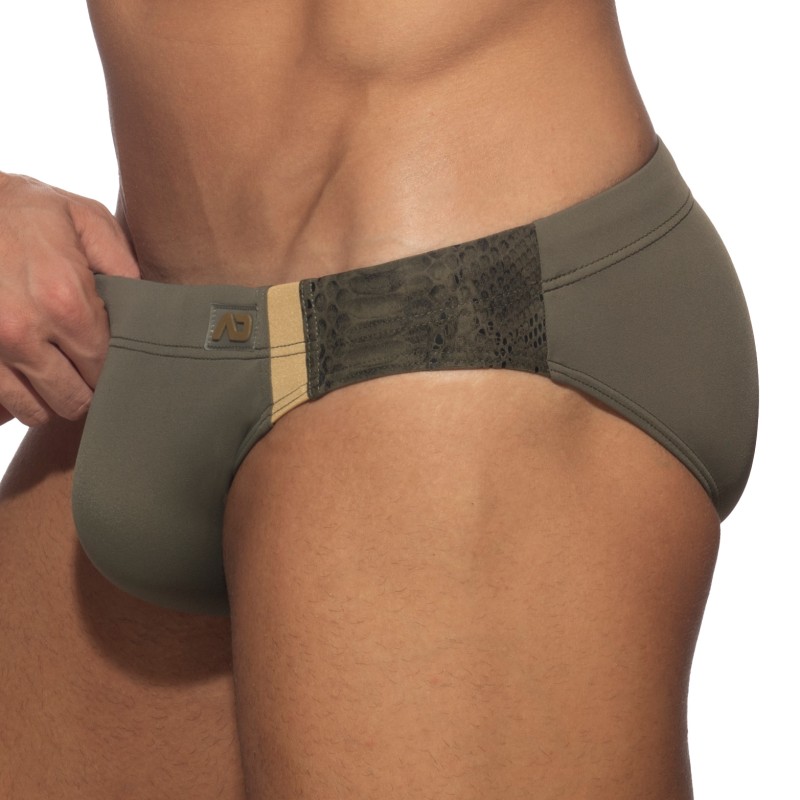 Badeschein der Marke ADDICTED - Badehose Goldene Schlange - khaki - Ref : ADS319 C12