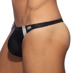 Slip de bain de la marque ADDICTED - String de bain Golden Snake - noir - Ref : ADS320 C10