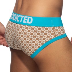 Slip de la marca ADDICTED - Calzoncillo geométrico - beige - Ref : AD1205 C28