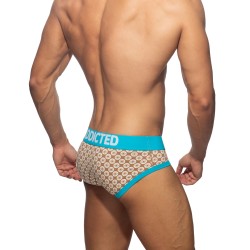 Slip de la marca ADDICTED - Calzoncillo geométrico - beige - Ref : AD1205 C28