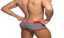 Pantaloncini boxer, Shorty del marchio ADDICTED - Tronco Geometrico - Nero - Ref : AD1206 C10