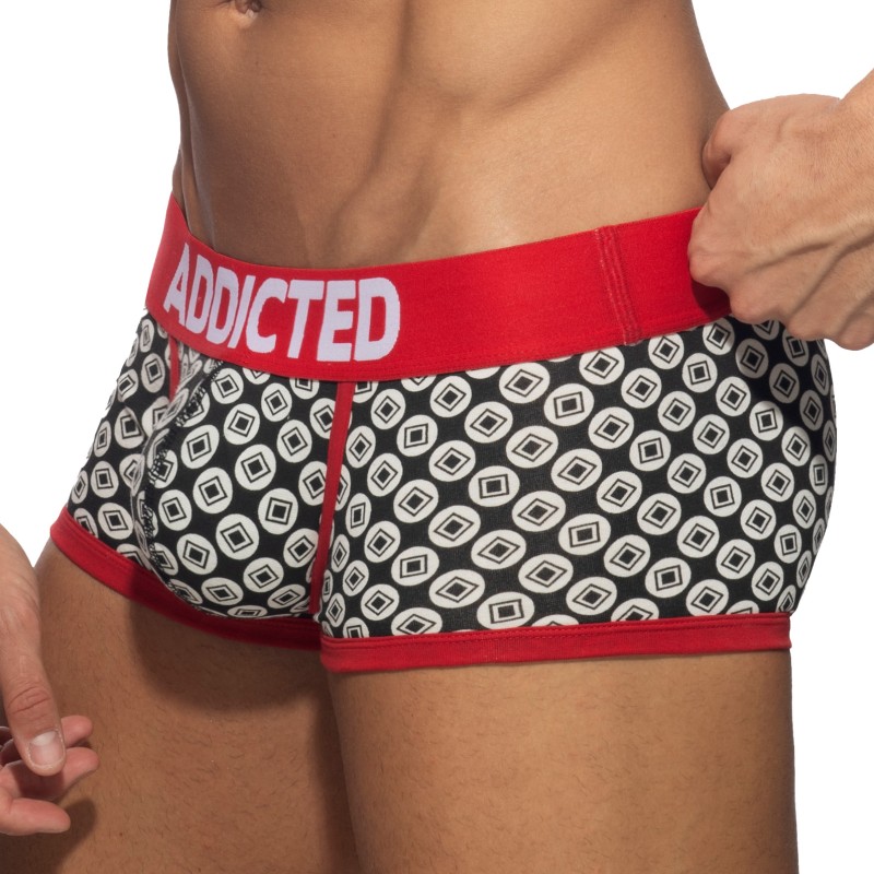 Pantaloncini boxer, Shorty del marchio ADDICTED - Tronco Geometrico - Nero - Ref : AD1206 C10